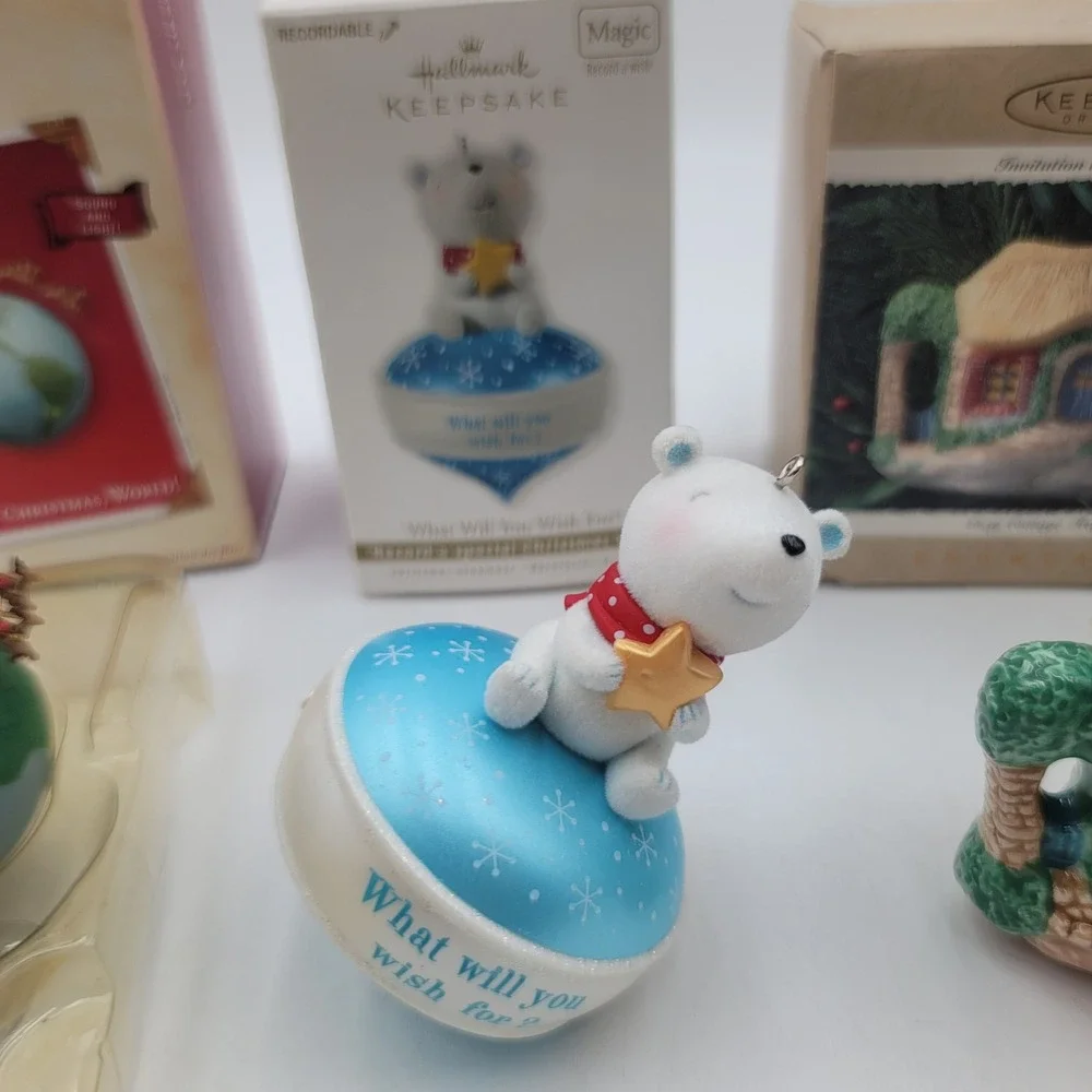 Hallmark Keepsake Ornament Lot Snowman Stocking Hanger Herbergers Glass Ball